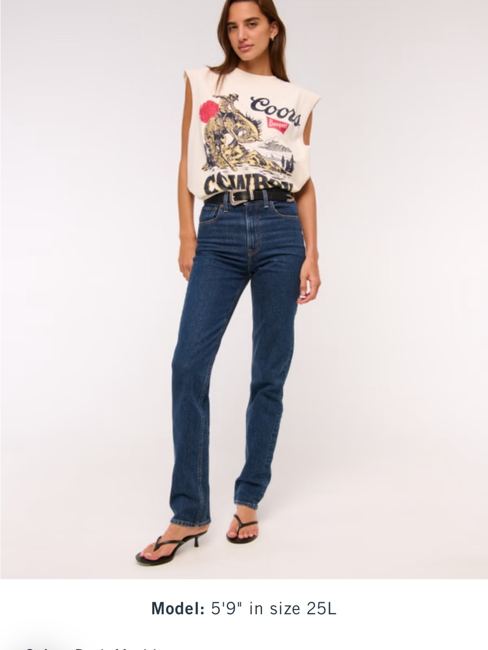 Abercrombie & Fitch High-Rise Straight Women's Jeans Medium Blue Rinse  SZ 28-6